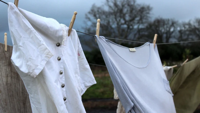 Clothes drying on line