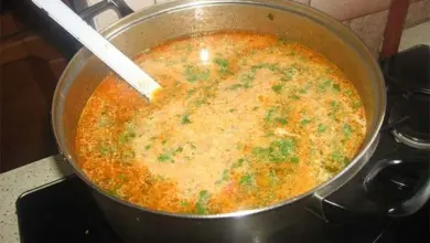 Pot of soup on stove