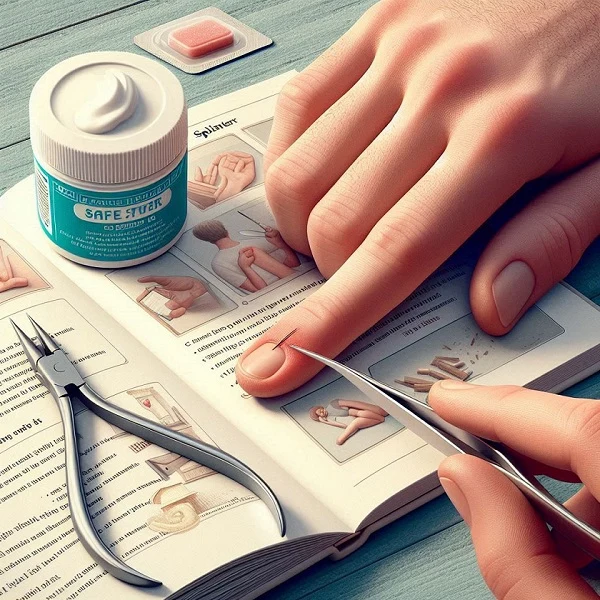 Finger splinter removal tools and guidebook