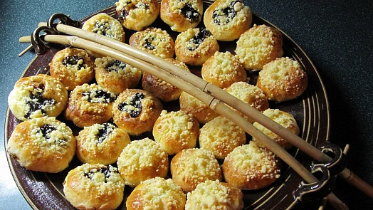 Baked pastries on tray